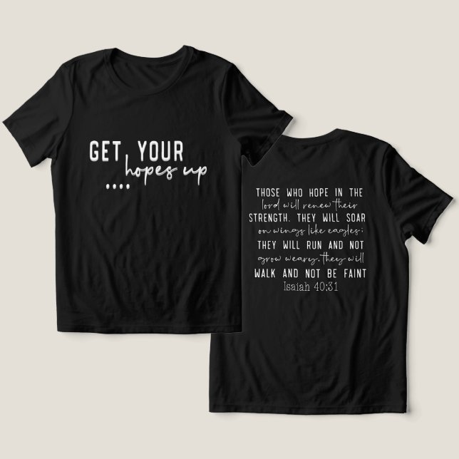 Inspirational Christian Bible Verse T Shirt (Design fram och bak)