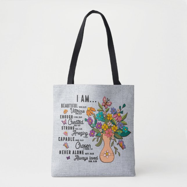 Inspirational Christian Bible Verse Tygkasse (Framsida)