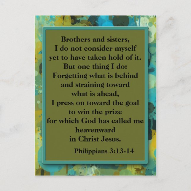 Inspirational Christian Bible Verse-vykort Vykort (Framsida)