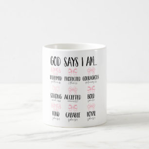 Inspirational Christian Gud säger att jag är Kaffemugg