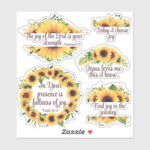 Inspirational Christian Joy Scripture Sunblommor S Klistermärken