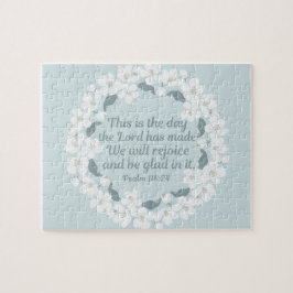 Inspirational Christian Psalm 118:24 Rejoice Pussel