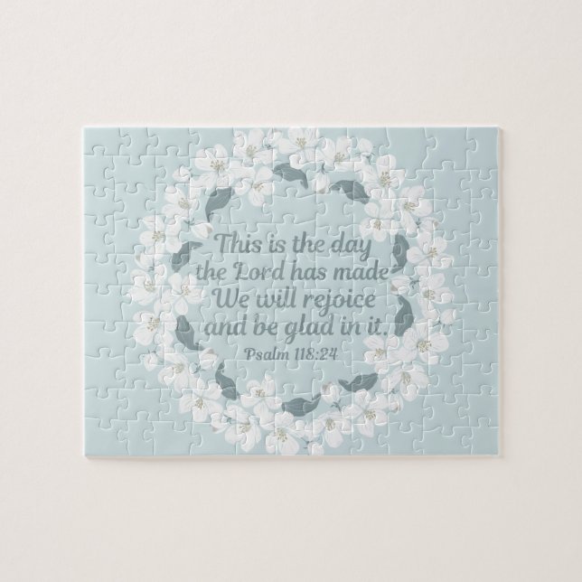 Inspirational Christian Psalm 118:24 Rejoice Pussel (Horisontell)