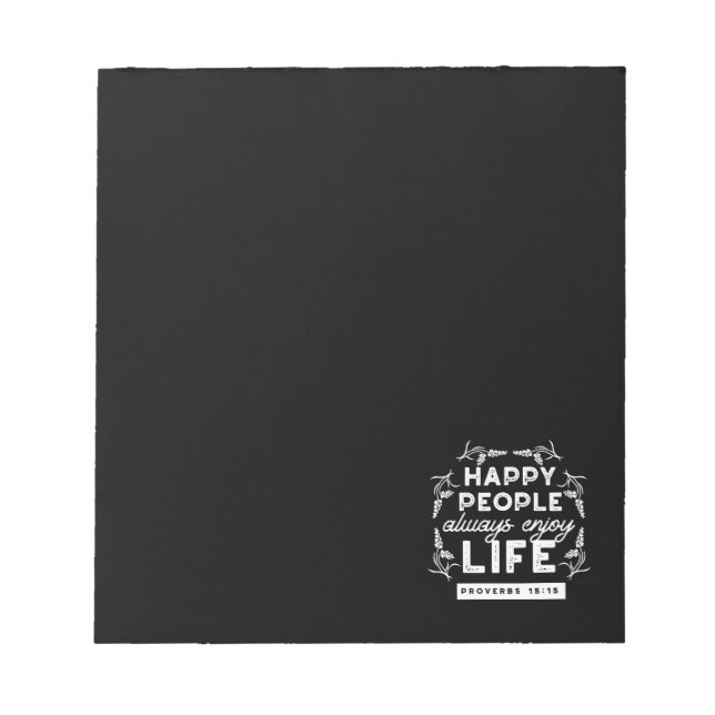 Inspirational Christian Quote from Proverbs 15:15 Anteckningsblock (Framsida)