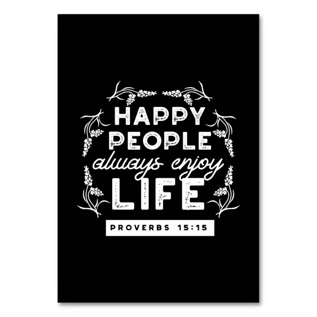 Inspirational Christian Quote from Proverbs 15:15 Bordsnummer (Framsidan)