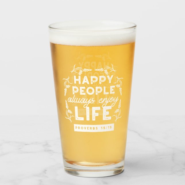 Inspirational Christian Quote from Proverbs 15:15 Glaskopp (Framsida fylld)