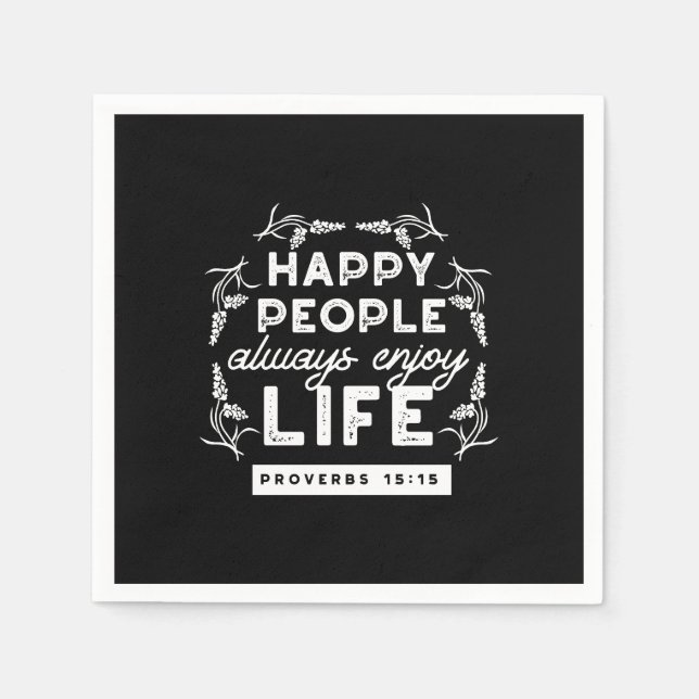 Inspirational Christian Quote from Proverbs 15:15 Pappersservett (Framsidan)