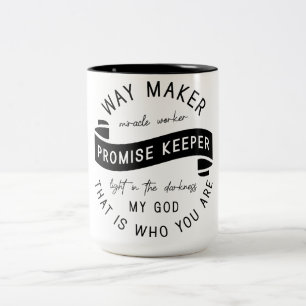 Inspirational Christian Way Maker Två-Tonad Mugg