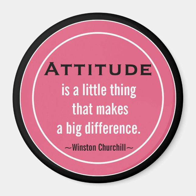 Inspirational Churchill-citat Magnet (Framsidan)