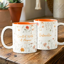 Inspirational Created With A Purpose Faith Mug Två-Tonad Mugg