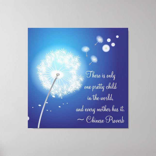 Inspirational Dandelion för Mor Wrapped Canvas (Framsida)