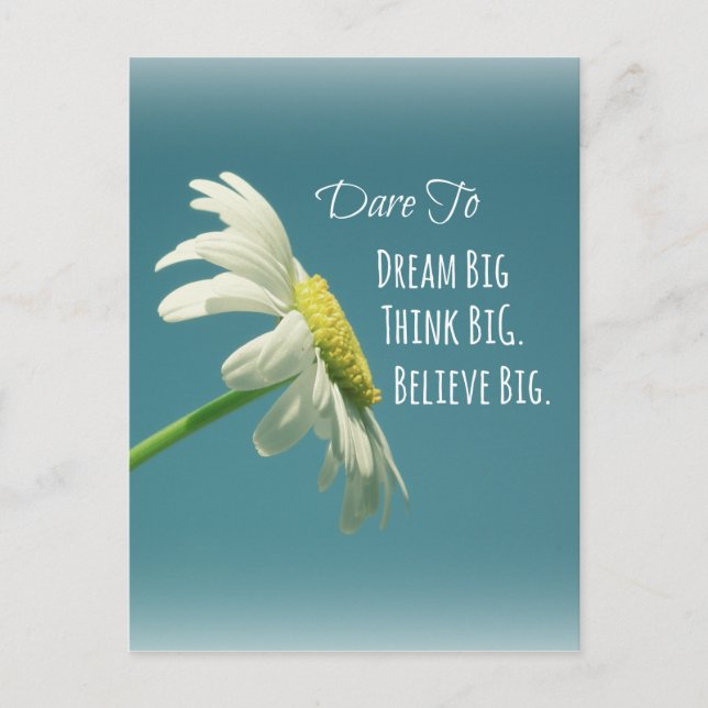 Inspirational Dare to Dream Big Quote Vykort (Framsida)