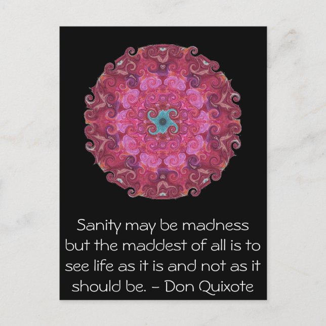 Inspirational Don Quixote-citat Vykort (Framsida)