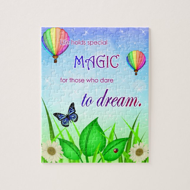 Inspirational Dream Quote Puzzle med Gift Box Pussel (Vertikal)