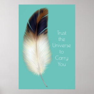 Inspirational Eagle Feather Native American Citote Poster
