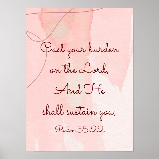 Inspirational Encouragement Bible Verse Psalm 55 Poster (Framsidan)