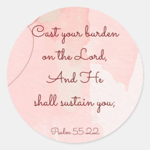 Inspirational Encouragement Bible Verse Psalm 55 Runt Klistermärke