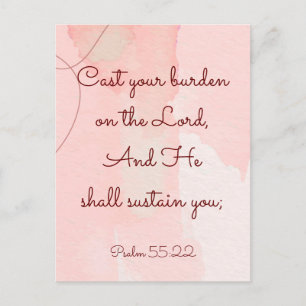 Inspirational Encouragement Bible Verse Psalm 55 Vykort