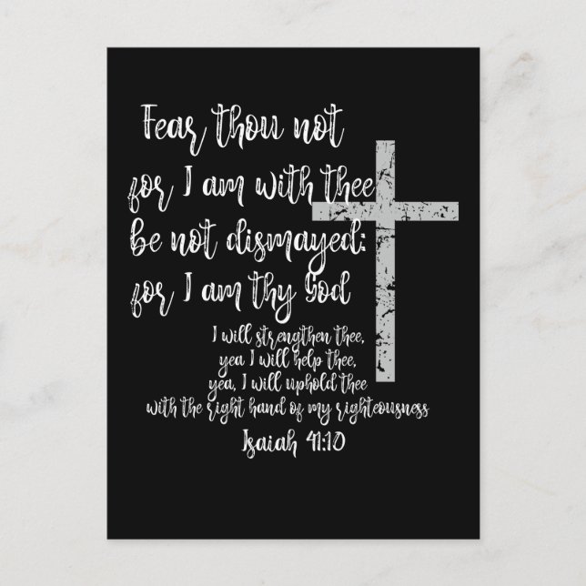 Inspirational Encouragement; Isaiah 41 Bible Verse Vykort (Framsida)