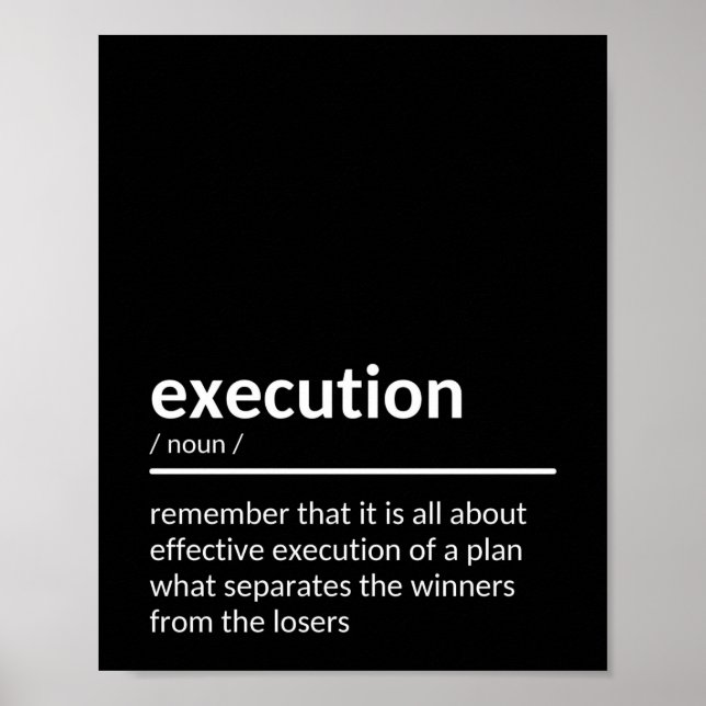 Inspirational Execution Quote Poster (Framsidan)