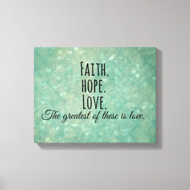 Inspirational Faith Hope Kärlek Bible Verse Canvastryck (Framsida)