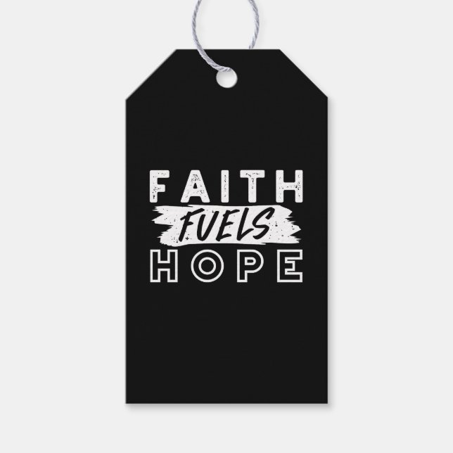 Inspirational Faith Quote – Faith Fuels Hope Presentetikett (Framsidan)