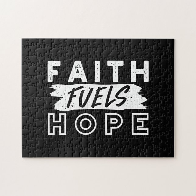 Inspirational Faith Quote – Faith Fuels Hope Pussel (Horisontell)