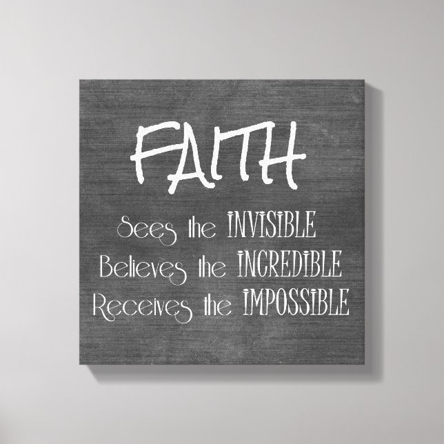 Inspirational Faith Quote Typography Canvastryck (Framsida)