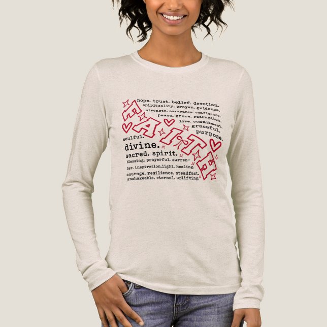 Inspirational Faith Words T Shirt (Framsida)