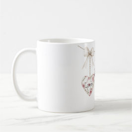 Inspirational Floral Love Hope Joy Heart Bow Kaffemugg