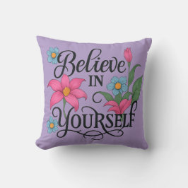 Inspirational Floral Throw Pillow (16" x 16") Kudde