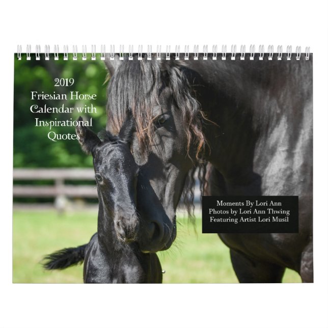 Inspirational Friesian Horse Calendar Kalender (Omslag)