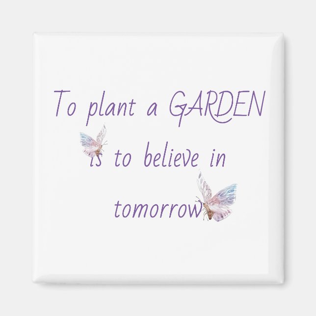 Inspirational Garden Quote med Butterfly Magnet (Framsidan)