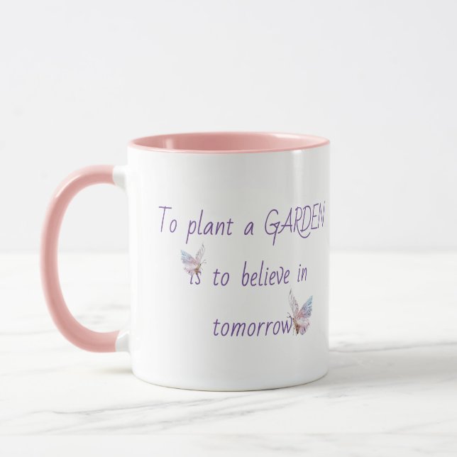 Inspirational Garden Quote med Butterfly Mugg (Vänster)