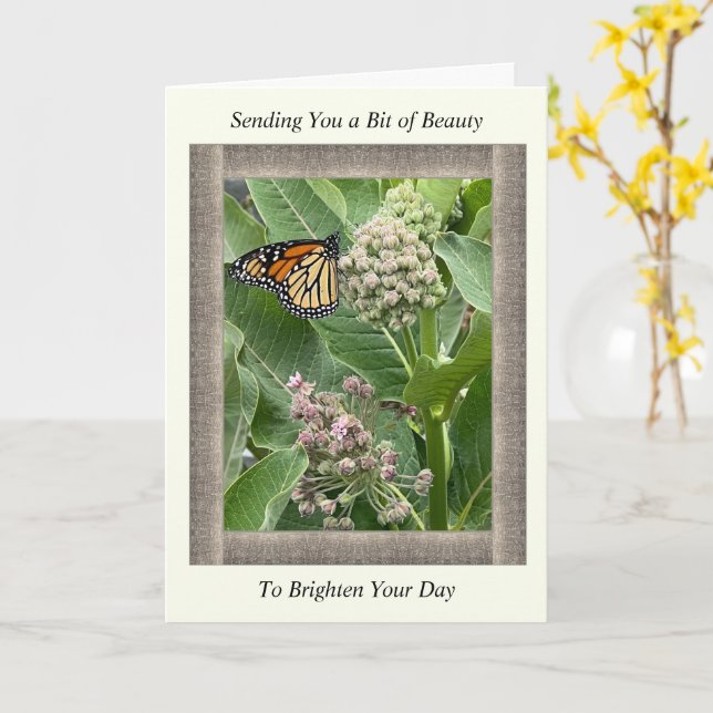 Inspirational Get well Card med Monarch Butterfly Kort (Gul blomma)