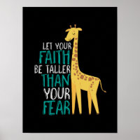 Inspirational Giraffe Faith Taller Than Farear
