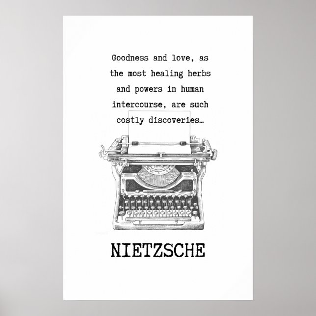 Inspirational Godhet och Kärlek citat NIETZSCHE Poster (Framsidan)