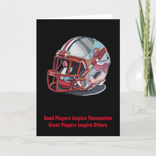 Inspirational Good Players Pop Art Football Helmet Kort (Framsida)