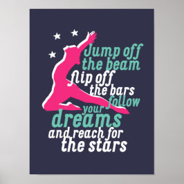 Inspirational Gymnastics Quote for Gymnast Girl Poster