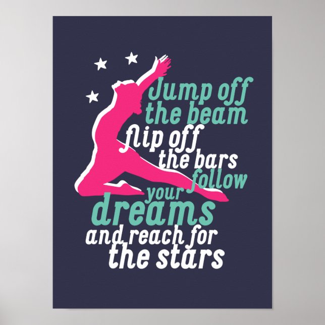 Inspirational Gymnastics Quote for Gymnast Girl Poster (Framsidan)
