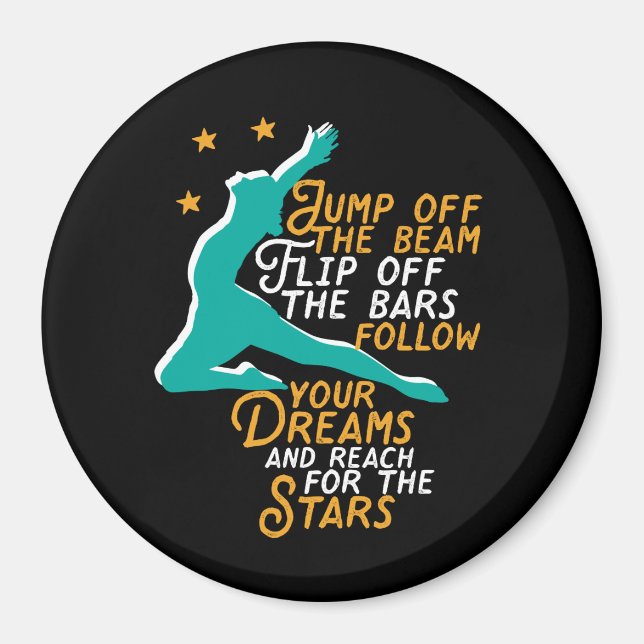 Inspirational Gymnastics Sport Quote Gymnast Girl Magnet (Framsidan)
