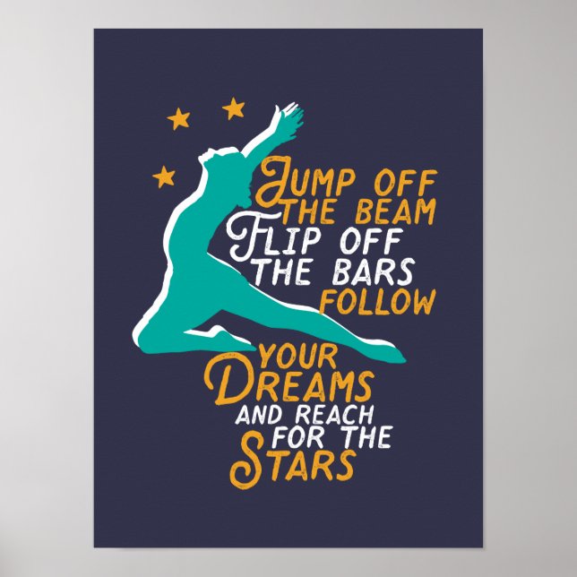 Inspirational Gymnastics Sport Quote Gymnast Girl Poster (Framsidan)