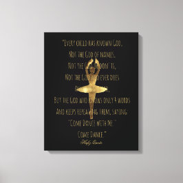 Inspirational Hafiz Dance Quote Guld Ballet Dancer Canvastryck