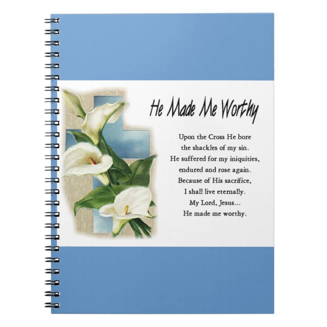 Inspirational Han gjorde mig värdig Anteckningsbok (Framsidan)