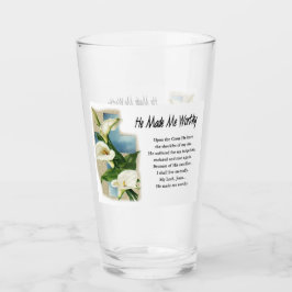 Inspirational Han gjorde mig värdig Glaskopp