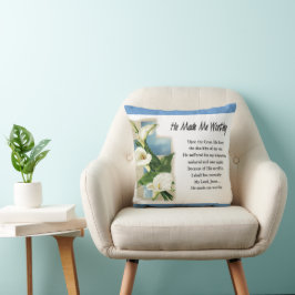 Inspirational Han gjorde mig värdig Kudde