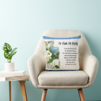 Inspirational Han gjorde mig värdig Kudde