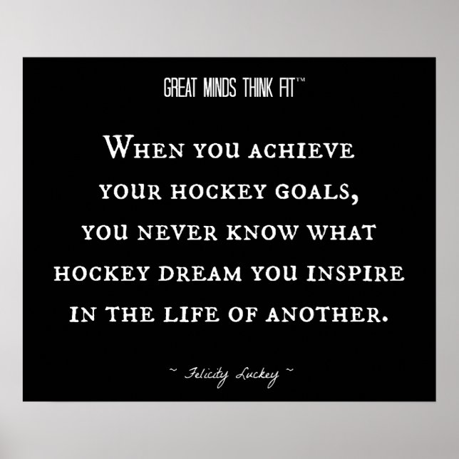 Inspirational Hockey Quote 013 Poster (Framsidan)