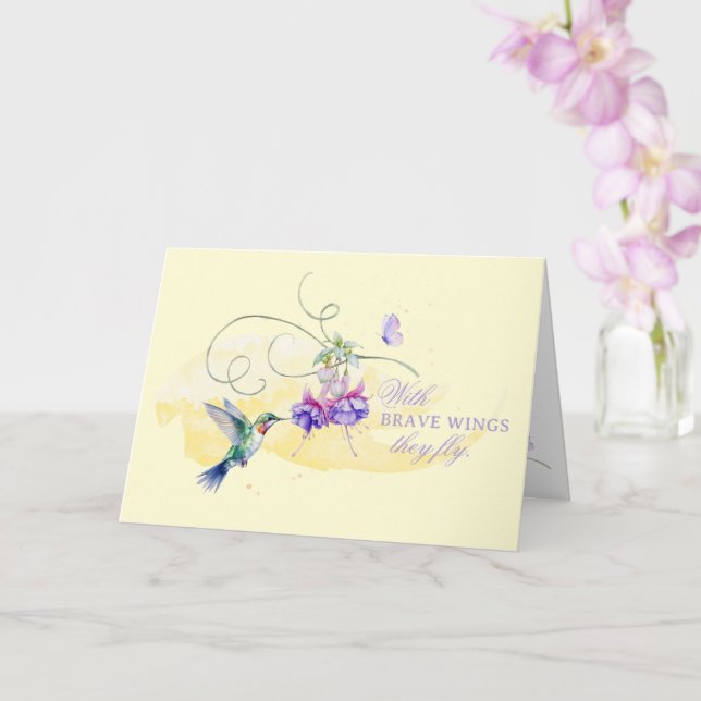 Inspirational Hummingbird och Butterfly Kort (Orkide)