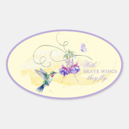 Inspirational Hummingbird och Butterfly Ovalt Klistermärke